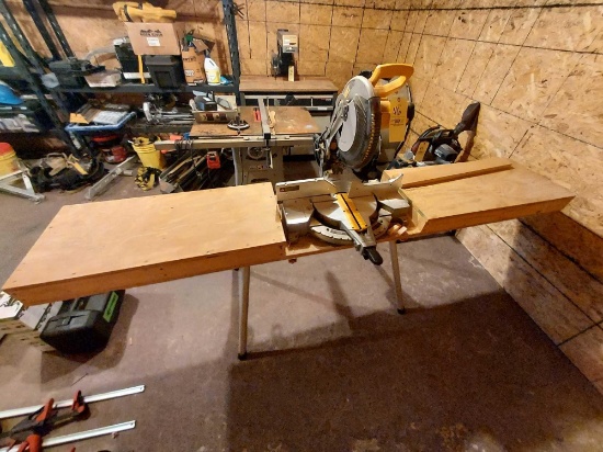 Dewalt Miter Saw on Heavy Duty Work Stand w/ Wooden Extensions