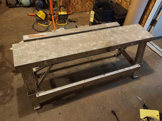 2 Demund Aluminum Folding Step-Up Saw Horses
