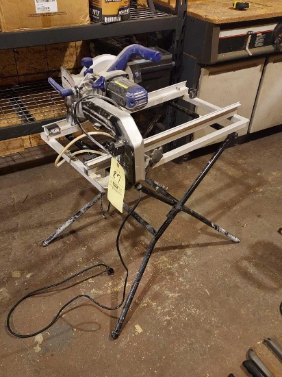 Kobalt Tile Saw on Stand, Tubs, & Toolbox