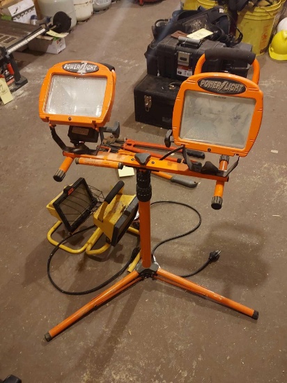 Powerlight Work Light Stand & 2 Small Work Lights