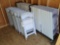 White folding chairs with carts bid x 50