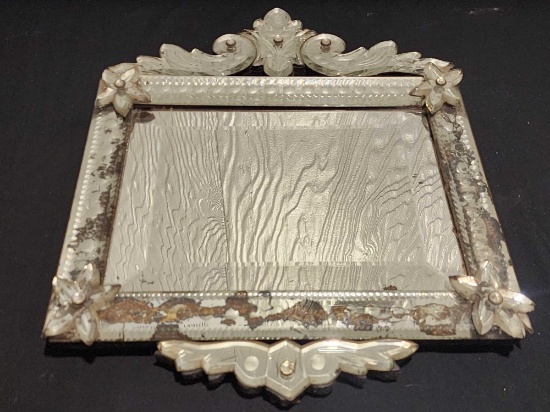Beautifully cut & bezeled glass mirror: Venetian? | Online Auctions ...