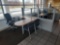 Steelcase Divided Cubicle Desk w/ Office Chair, 2 Chairs, & Built In Cabinet