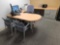 Steelcase Large Office Desk w/ Office Chair, 2 Chairs, & Built In Cabinets