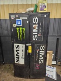 Metal Storage Cabinet, Desk, & Contents