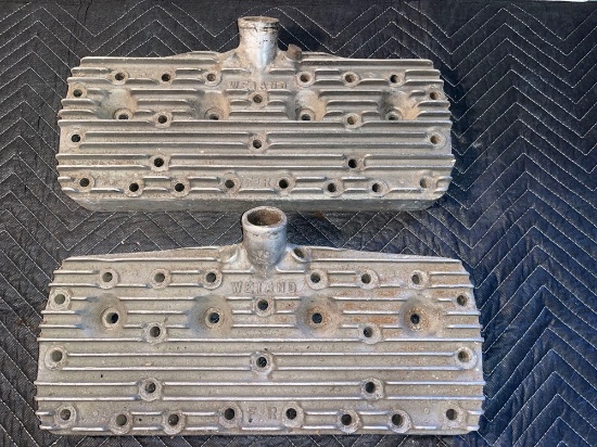 pair WEIAND Ford Flathead Cylinder Heads