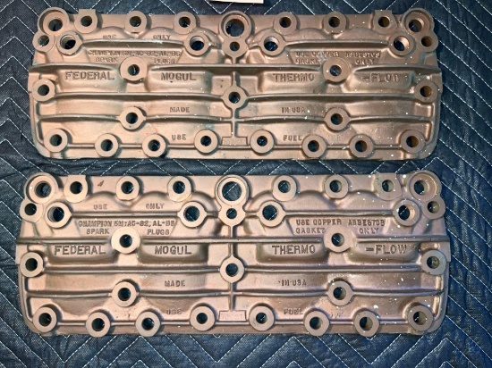 Pair Ford Flathead Cylinder Heads - copper