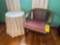 arm chair, lamp table