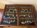 collector spoons w/ display cases