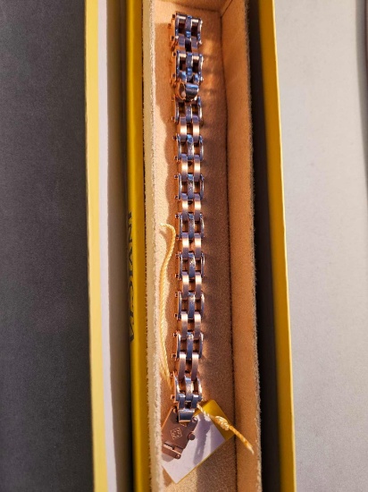 Invicta link bracelet, mans, rosetone, with box