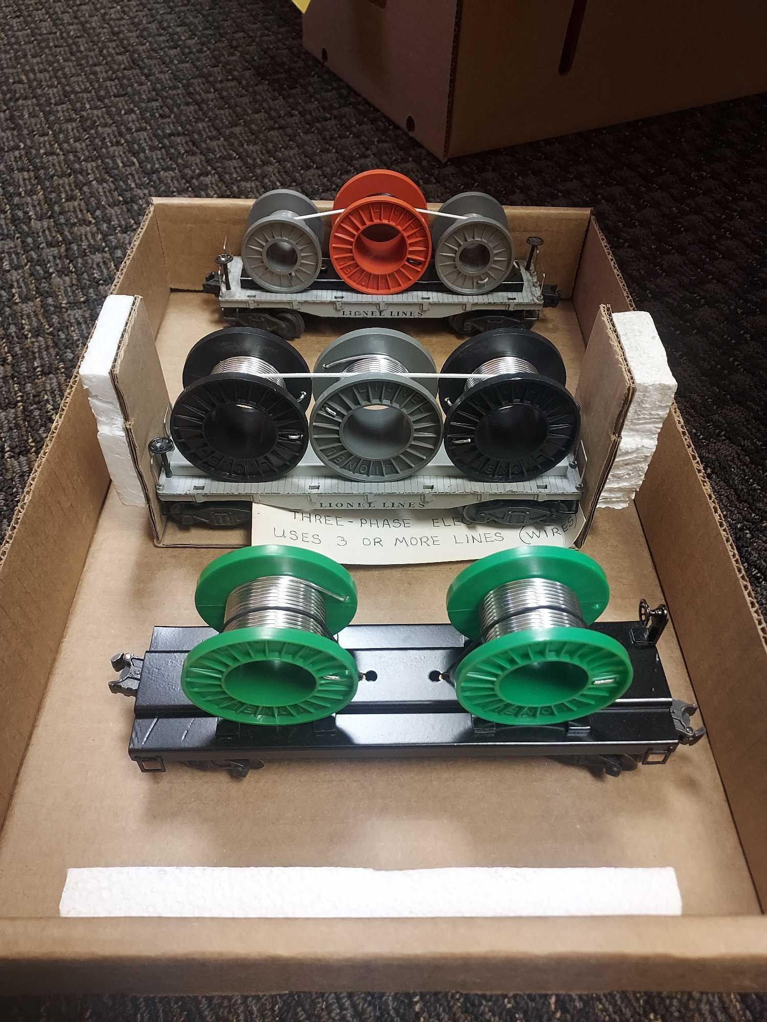 3 Lionel Wire Spool Train Cars | Proxibid