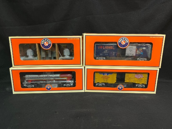 (4) Lionel Assorted Tanker, Box Cars