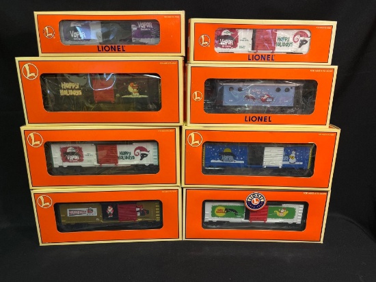 (8) Lionel Christmas Cars, Mostly Vapor Records