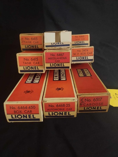 Box of 9 Lionel Train Cars