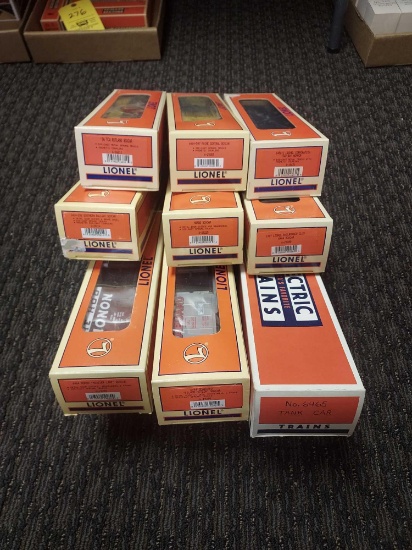 Box of 9 Assorted Lionel Train Cars