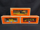 (3) Lionel Flat Cars with Equipment in LRRC Boxes