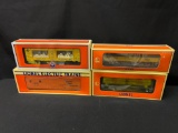 (4) Lionel Assorted Box Cars, Glow In The Dark Tanker, Reefer