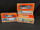 Lionel NLOE & LRRC tractor trailers and flatcars (3)
