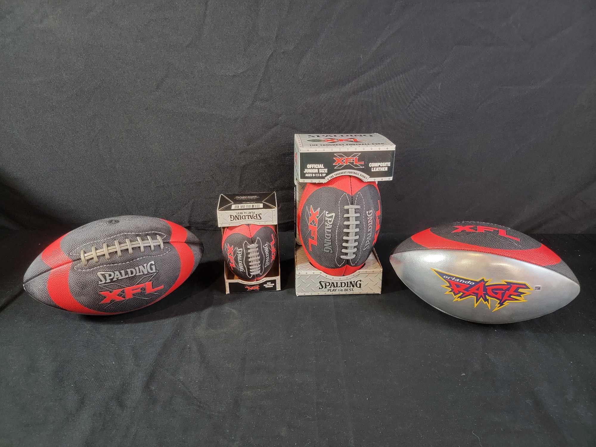 Assorted XFL Footballs in Box Orlando Rage Proxibid