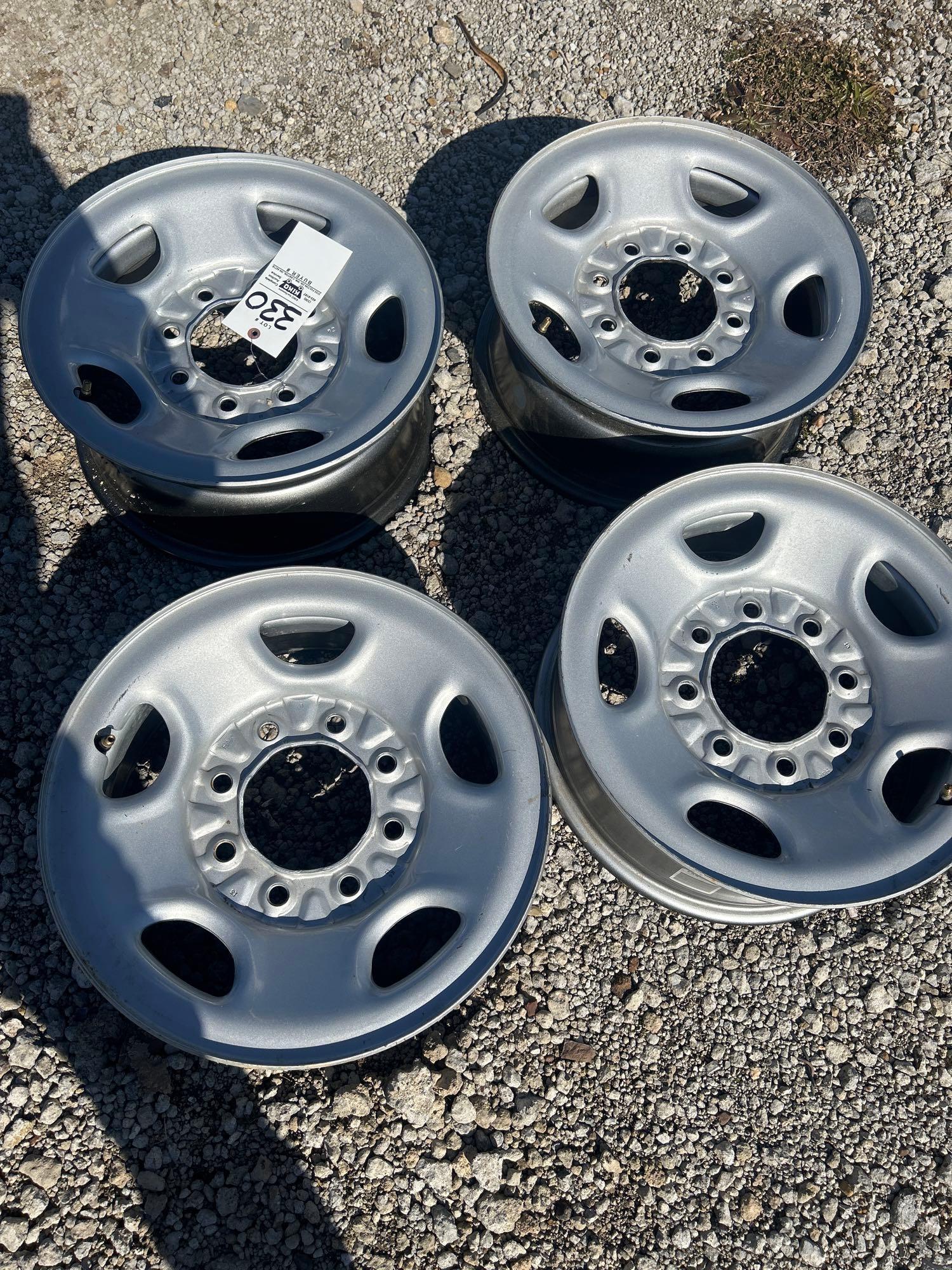 4 steel rims 8 lug 17 inch fits GMC or Chevy | Proxibid