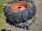 Pair of mounted 14.9 x 26 tractor tires