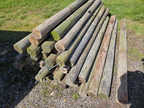 Treated fence posts, 7ft, 4-5in, bid x 47