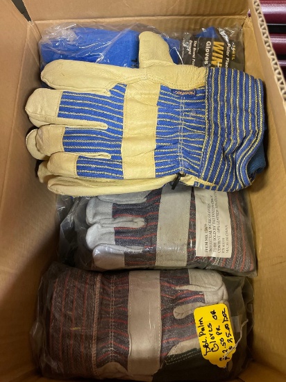 large box full of gloves. Many leather trimmed. .