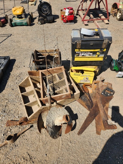 Saws, Crates, Stanley Mobile Work Center