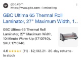 New in box. GBC Ultima 65 Laminator