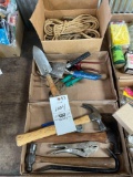 hand tools, garden tools, rope