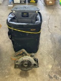 Skyroll travel cooler, Ridgid cordless saw, no battery