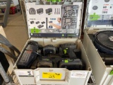 Festool cordless drill with 4 batteries and charger