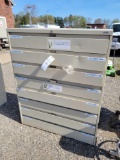 8 Drawer metal cabinet and contents