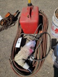 Fuel can, acetylene hoses, body grinder