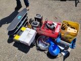 Skateboards, Bottle Jacks, Craftsman Buiscuit Joiner, Dog Items, Tools