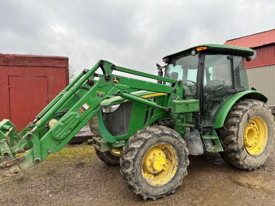 2012 John Deere 5115 M Diesel Tractor w/All seasons cab and H310 QT loader w/bucket, 4WD. 3975 Hrs.