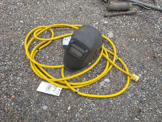 Welding mask and extension cord.