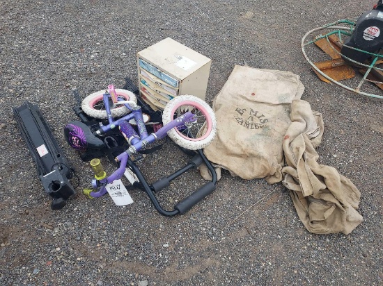 Kids Bicycle, bicycle rack, organizer, bags
