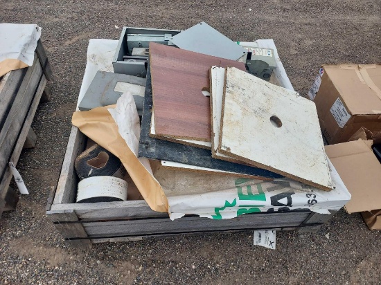 Roofing Seal rolls, electrical boxes, lumber pieces
