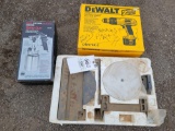 Hardware assortment, Craftsman spraygun, tablesaw parts.
