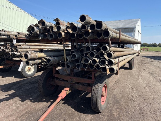 Wagon with 4 in x 20 ft Aluminum irrigation pipe - whole outfit