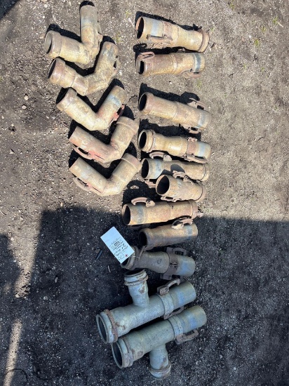 Aluminum irrigation pipe fittings and 3 in to 4 in reducers