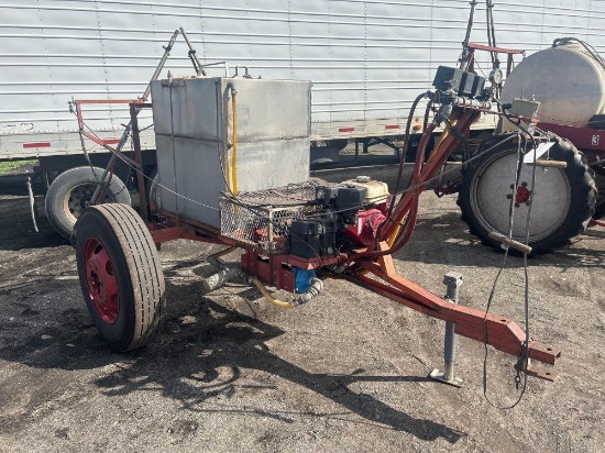 Homemade pull type 175 gallon sprayer