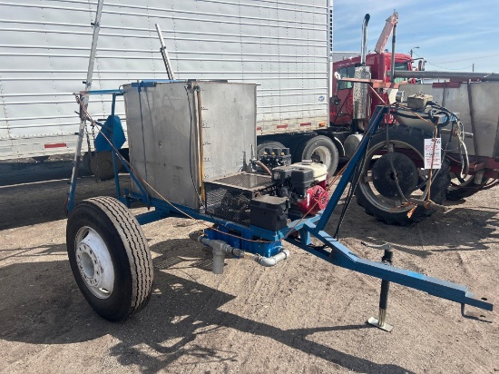 Homemade 175 gallon pull type sprayer