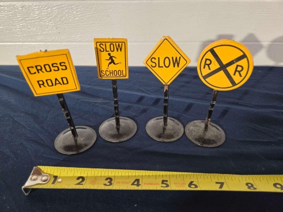 4 Pressed Steel Metal Road Signs