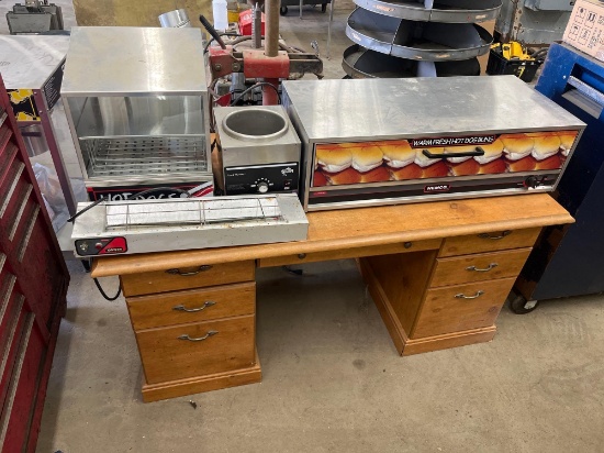 Nemco Hot Dog Wamer and Cookers with Desk