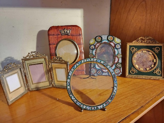 (5) antique miniature picture frames