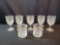 Box lot of Cherry Wreath pattern stemware and spooners