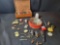 Box lot of antique minatures, advertising and cracker jack toys