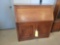 Antique slant front desk with 2 doors and pigeon hole organizer